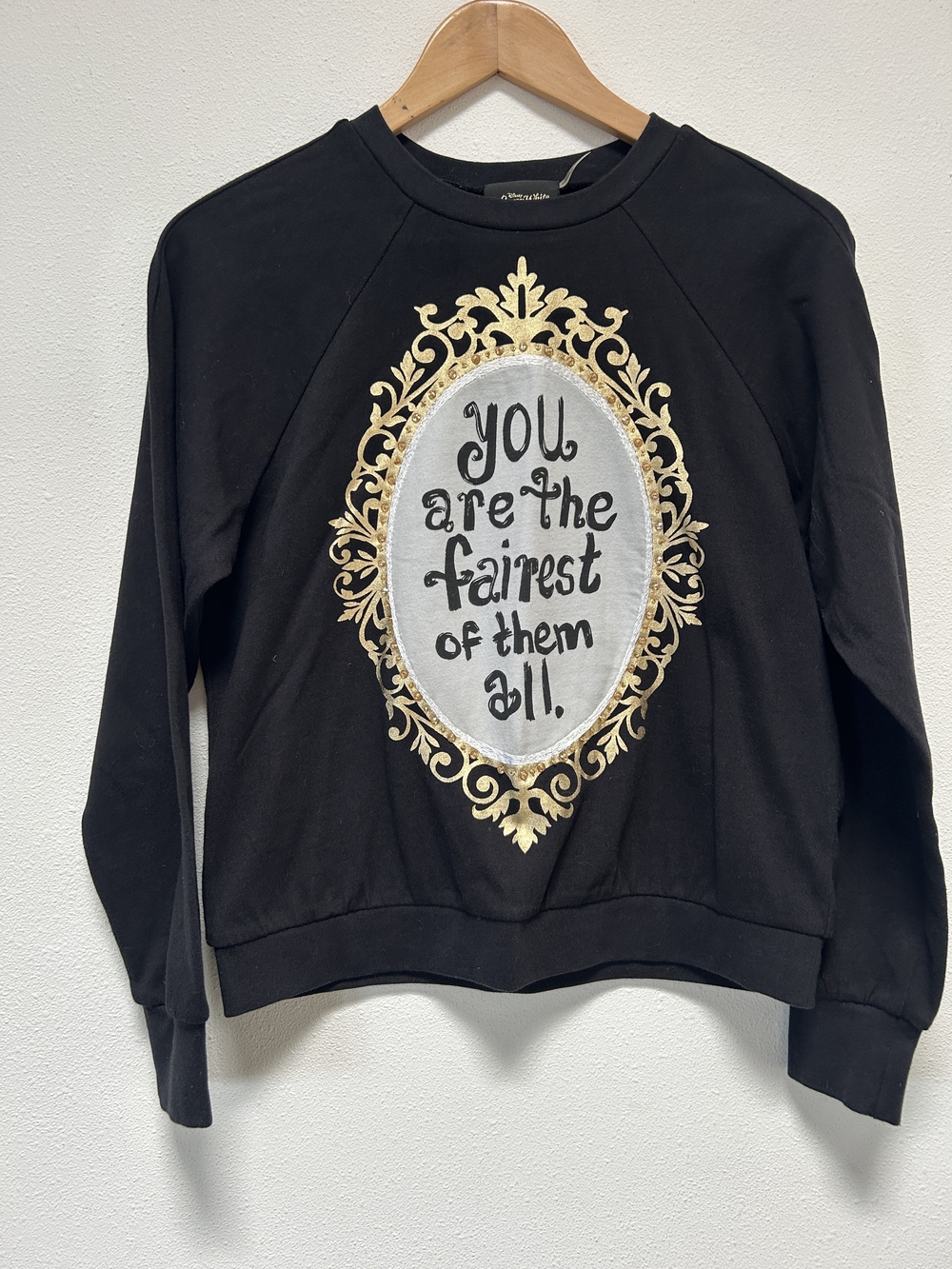 Alice + Olivia Black Top with Gold Snow White Label